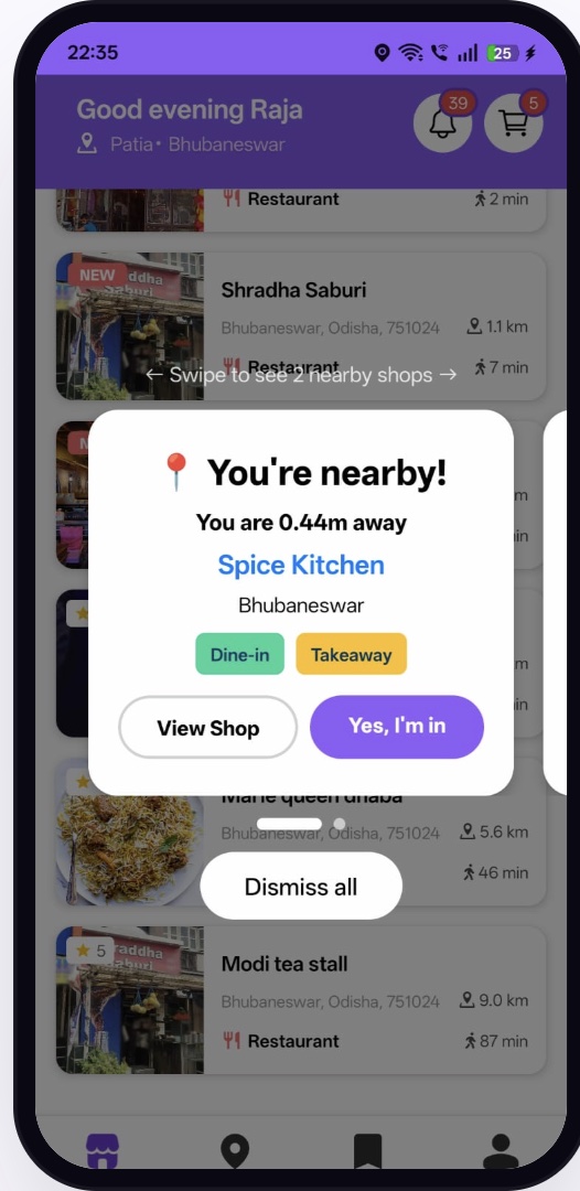 Wisbox — you are nearby geofencing alert